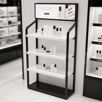 Soporte de exhibición de cosméticos montado en la pared minimalista moderno ahorro de espacio pequeño organizador de maquillaje solución de torre de exhibición de cuidado de la piel