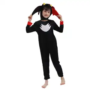 Shadow the Hedgehog Cosplay Costume for Children Halloween Party Sonic Rat Jumpsuit for Kids Sonic clothing for children