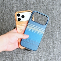 Coque de téléphone magnétique en cuir PU à motif rayé coloré, vente en gros d'usine, pour iPhone 17 16 15 14 13 12 Pro Max