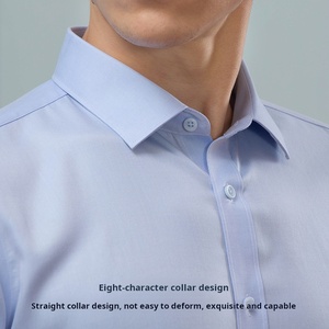 Camisa Formal Casual de Negocios para Hombre al por Mayor, 100% Algodón, Tejido Twill de Secado Rápido, Estampado Bordado, <span class=keywords><strong>Cuello</strong></span> <span class=keywords><strong>Marinero</strong></span> de Una Sola Hilera de Botones - Product Image 5