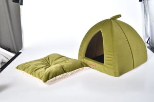 Lit-caverne pour animaux de compagnie en peluche de qualité supérieure, vente en gros, nid douillet et confortable pour chiens et chats, maison pour animaux de compagnie ronde et recouverte - Product Image 4