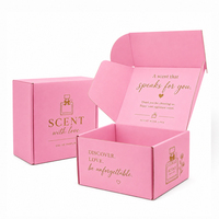 Boîte d'expédition en carton ondulé noir et rose avec logo, design de luxe, pour chaussures, vêtements, t-shirts, chaussettes, cravates, parfums, perruques et emballages cadeaux en papier