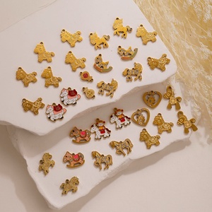 จี้รูปม้ายูนิคอร์น HB0638 ชุบทอง 18K ทำจากสแตนเลสสตีล ประดับเพชร CZ รูปสัตว์จักรราศีขนาดเล็ก เสริมโชคดี เหมาะสำหรับทำสร้อยคอ DIY - Product Image 3