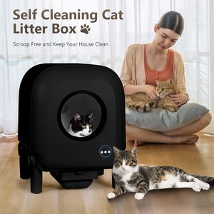 Automatic <b>Cat</b> Toilet APP Control Electric Smart <b>Litter</b> Box Large Capacity 72L Self Cleaning Green ABS Material - Product Image 2