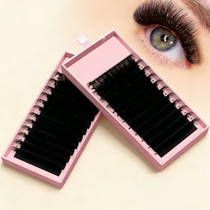 Fournitures en gros pour extensions de cils individuels en cachemire, plateaux d'extensions de cils en soie volume velours à marque privée avec logo personnalisé - Product Image 1