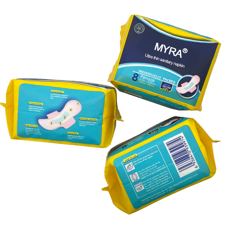 MYRA OEM ODM Serviettes Hyginiques Biodgradeables