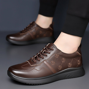 รองเท้าหนังวัวแท้สำหรับผู้ชาย ส้นเตี้ย พื้นน้ำหนักเบา สไตล์ลำลองสำหรับธุรกิจ แบบผูกเชือก เหมาะสำหรับใส่ทำงานในออฟฟิศ - Product Image 3