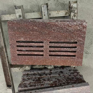 Drain de sol porphyr rouge dessus flammé, avec 8 trous - Product Image 1