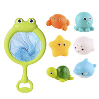 Jouet de bain pour bébé, animaux flottants à pêcher, jouets à eau, jeu de filet à poissons, ensemble de jeu pour baignoire, salle de bain, piscine, pour tout-petits et enfants