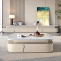 Nouvelle conception de meuble multimédia de luxe, meubles de salon, ensembles de meubles de salon, meuble TV en bois et table basse