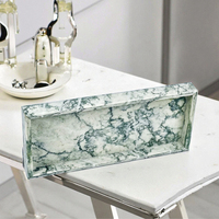 Plateau rectangulaire de luxe en marbre nordique, multi-fonctions, 30x13cm, gravé et personnalisable, pour restaurant, avec logo personnalisé, décoration