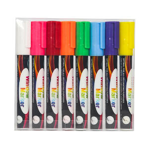 Marcadores de Tiza para Pizarra con Logotipo Personalizable, Puntas Reversibles, Marcador Líquido Borrable, Juego de Rotuladores de Tinta de Colores para Madera y Cerámica - Product Image 1