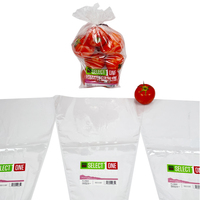 Triangle en plastique transparent imprimé personnalisé en forme de cône Raisins Concombres Tomates Fruits Légumes Poivrons Pochette de sac d'emballage