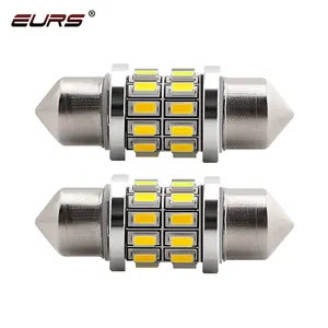 EURS festoon led lamba 31mm 3014 24smd 360 derece ışık 6000k beyaz led ışık araba için readlight dome lambaları oto ampuller