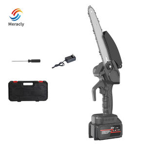 Motosierra de mano con batería de litio recargable portátil de 8 pulgadas, motosierra industrial inalámbrica para carpintería, función de caca de motosierra - Product Image 1