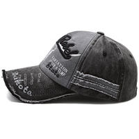 Cappellino da Baseball Americano Retrò in Cotone Lavato a 6 Pannelli con Ricamo di Lettere, Regolabile, Unisex, Stile Hip Hop, Cappello con Visiera per Esterni e Casual