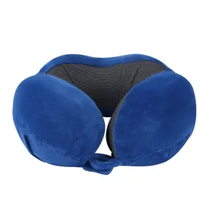 Almohada de cuello de espuma viscoelástica, cómoda almohada de viaje en forma de U de alta calidad