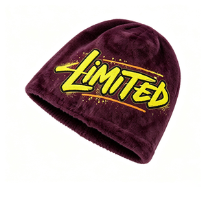 Wholesale Unisex ACE Faux Fur Cuffed Beanie <b>Hat</b> <b>Winter</b> Warm Plush Cap Limited Character Graffiti Printed Soft Fluffy Outdoor - Product Image 6