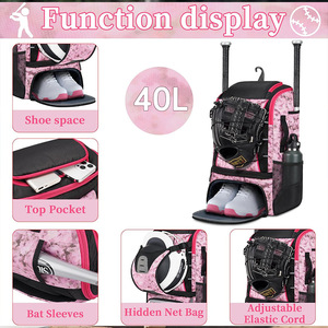 Fuliya Custom Factory Wholesale Men <strong>Women</strong> Athletes Backpack Large Capacity Outdoor Sports Gear Bag for Baseball Softball Hockey - Product Image 3