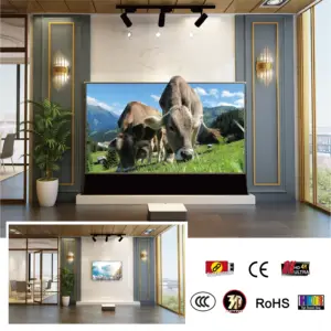VIVIDSTORM S PRO 100 Inch CLR Rollable Projector Screen With Stand Electric Tension Floor Movie Screen UST Laser TV