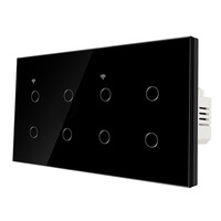 Interrupteur Wi-Fi intelligent transfrontalier 157 avec panneau en verre trempé, commande vocale intégrée, 10A 240V, vente en gros