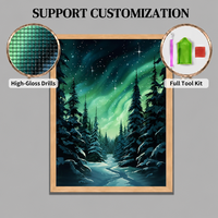 Peinture au diamant 5D DIY SONGWOOART avec motif de forêt aurore pour la décoration de la maison, peinture au diamant personnalisée
