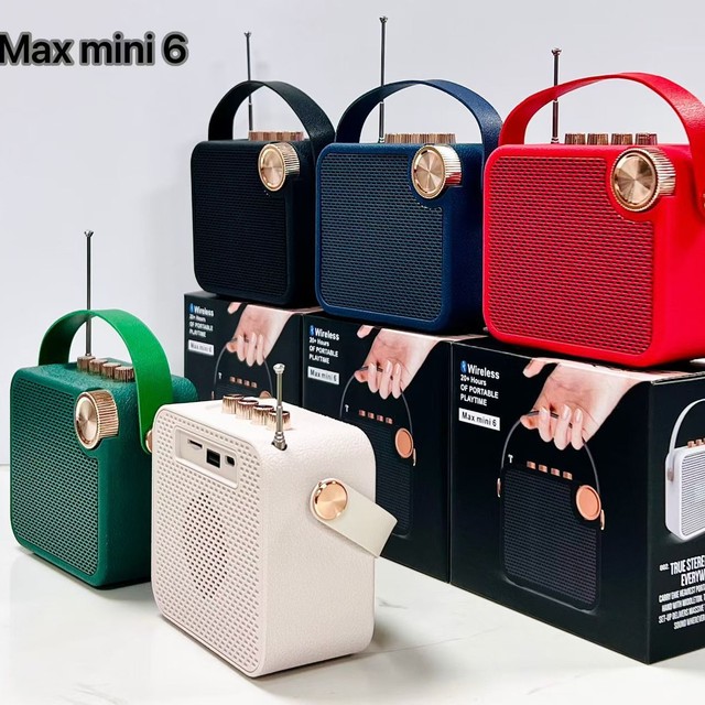 Retro Style Mini Portable Speaker with Handle for Home Party Karaoke Kids USB Charging Multi-color Choice