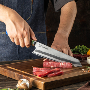 Cuchillo de Cocina KEEMAKE de Alta Calidad, 8 Pulgadas, Acero Damasco Japonés, para Cortar <span class=keywords><strong>Carne</strong></span>, Tipo Kiritsuke, con Mango de Resina Ecológico - Product Image 2