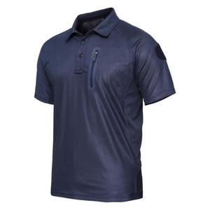 Camiseta Polo Táctica de Camuflaje DF25 para Hombre, Tejido Ice, Secado Rápido, Manga Corta, Transpirable, Cuello Solapa, Azul Oscuro, Venta al por Mayor - Product Image 3