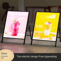 Support d'affichage portable en aluminium pour affiches, panneau publicitaire rectangulaire double face, étanche, avec éclairage LED, affichage couleur, pour dépliants