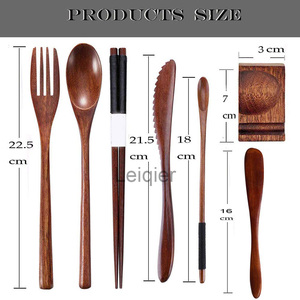 Logo personalizzato sano e naturale utensili da cucina di bambù Spurtle Set con coltello Forl cucchiaio bacchette paglia - Product Image 4