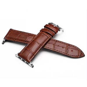 สายนาฬิกาหนังจระเข้แบบบางสำหรับเปลี่ยนสายรัดข้อมือสำหรับ Apple Watch รุ่น1 <span class=keywords><strong>2</strong></span> <span class=keywords><strong>3</strong></span> 4 5 6 - Product Image 1