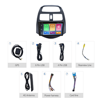 Kits de Marco y Panel USB para Navegador Android de 9 Pulgadas MeiHua para Coche Chevrolet Spark Beat Daewoo Matiz con CarPlay, DSP y GPS para Tablero
