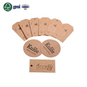 Fsc Chứng Nhận Tùy Chỉnh In Tên Thương Hiệu Logo May Mặc Kraft Giấy Các Tông Nhãn Quần Áo Treo Quần Jean Treo Thẻ Cho Quần Áo - Product Image 1