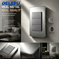 Prise murale modulaire DELEFU en acier inoxydable de qualité supérieure, norme brésilienne, en métal brossé, type N