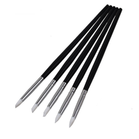 Bagfiat Poignée Pro Nail Art Brosse Nail Brush Kit Noir En Bois Aluminium Outils 57mm Plastbmwcosmetics Cotton Ball Nipper 5pcs/pvc