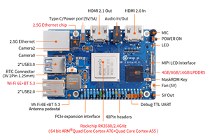 Orange Pi 5 Ultra, ordinateur monocarte, Rockchip RK3588, processeur octa-core, mémoire LPDDR5, carte de développement embarquée - Product Image 4