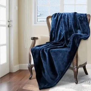 Coperta di flanella pesante personalizzata coperta di flanella morbida poliestere Custom in pile per l'inverno per letto matrimoniale