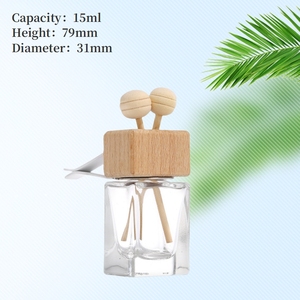Großhandel niedlich leer 8ml 10ml hängende Auto Luft Duft Diffusor Parfüm Flasche mit Holz kappe - Product Image 2