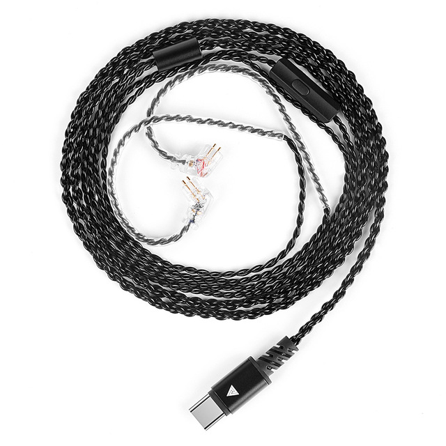 High Quality Four-strand Silver-plated Eco-Friendly Microphone-equipped Upgraded Headphone Cable Type-C 2PIN Headset Cable
