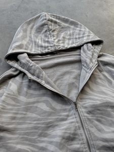 Sweat-shirt à capuche camouflage surdimensionné pour homme, fermeture éclair intégrale, poches sur le devant, coupe classique, vêtement décontracté pour l'automne, 100 % polyester French Terry - Product Image 2