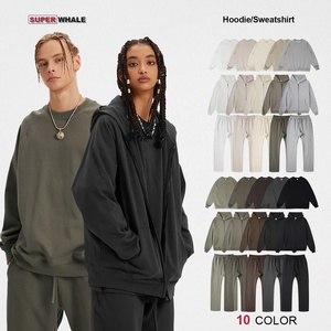 Chất lượng cao 445gsm dày Heavyweight polyester bông Mens quá khổ Thả Vai trống Zip Up Hoodies - Product Image 2