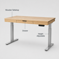 Bureau debout électrique avec plateau en bois, hauteur réglable, ergonomique, pour bureau à domicile, avec tiroirs