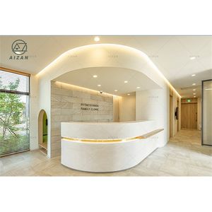 Tamaño personalizado <span class=keywords><strong>de</strong></span> lujo para 2 personas, tamaño <span class=keywords><strong>de</strong></span> recepción <span class=keywords><strong>de</strong></span> Hospital, <span class=keywords><strong>Biblioteca</strong></span> moderna, Oficina <span class=keywords><strong>de</strong></span> Derecho, escritorio <span class=keywords><strong>de</strong></span> recepción, decoración <span class=keywords><strong>de</strong></span> tira dorada - Product Image 2