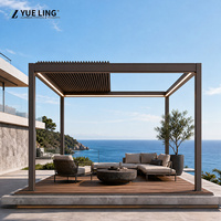 Pergola en aluminium à toit à lamelles imperméable, sur mesure pour les constructeurs et les entrepreneurs du secteur commercial, pergola de patio pour la cour