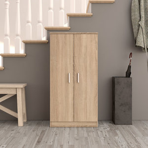 Zapatero de Roble Canadiense de 2 Puertas, 108x55x36cm, Mueble Moderno y Portátil para Sala de Estar, Uso Doméstico - Product Image 4