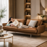 Ensemble de canapés sectionnels modernes YUANCHANG, canapé orange, minimalisme, pieds en acier inoxydable noir titane pour le mobilier de salon