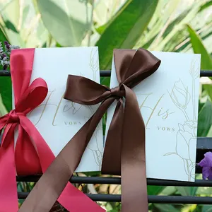 Stock a granel de alta calidad personalizado Papel Blanco estampado tarjetas de felicitación boda voto confesión Tarjeta de matrimonio