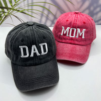 Grosir topi bisbol tidak terstruktur katun Vintage Distressed Logo kustom topi ayah dicuci
