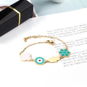 Pulsera CZ de Acero Inoxidable con Diseño de Ojo y Palma, Impermeable, Personalizada, con Zirconia de 18k, Cadena de Serpiente Exquisita, Venta Directa de Fábrica 2023 - Product Image 4